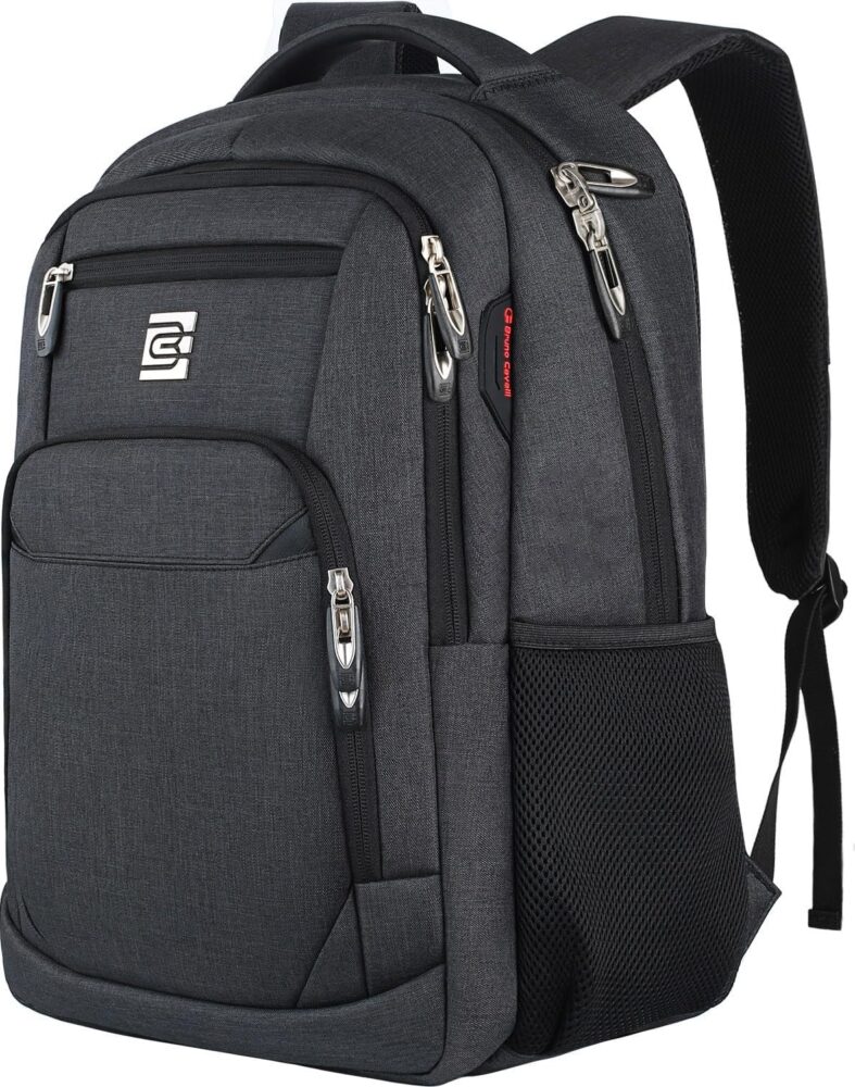 Volher Laptop Backpack,Business Travel Anti Theft Slim College Backpack | Water Resistant Durable Computer Bag Gift for Women & Men Fits 15.6 Inch Laptop and Notebook - Black